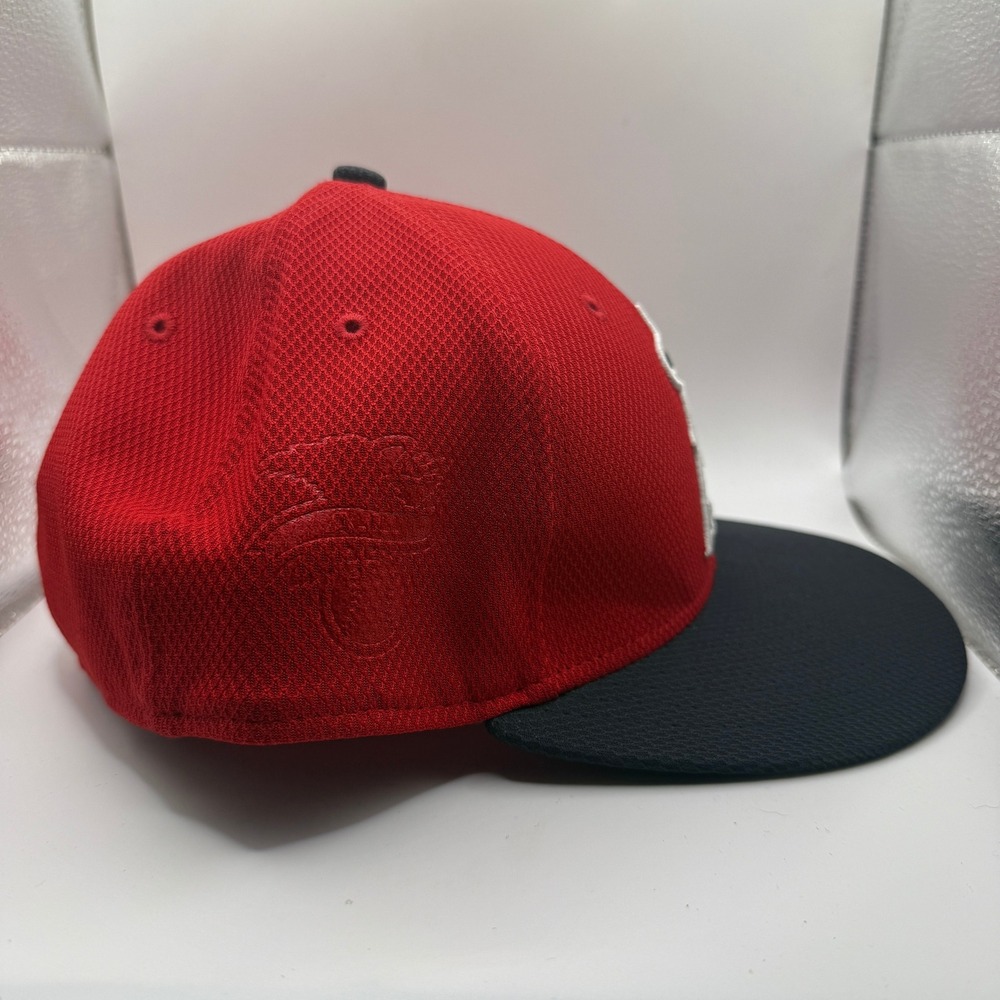 New Era Los Angeles Angels Hat 59FIFTY Low Profile Fitted 7 5/8 Red Navy MLB Cap - Picture 2 of 5